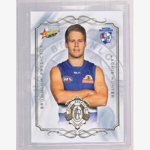 2017 SELECT AFL FOOTY STARS BROWNLOW PREDICTOR  CARD - LACHIE HUNTER WESTERN BULLDOGS