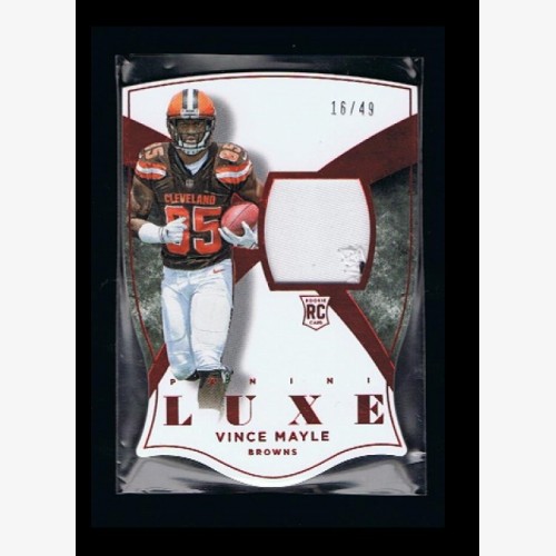 2015 NFL PANINI FOOTBALL LUXE PATCH - VINCE MAYLE #16/49