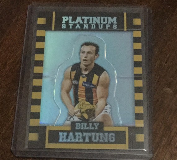 2017 SELECT AFL FOOTY STARS PLATINUM STANDUPS  CARD - BILLY HARTUNG - HAWTHORN HAWKS