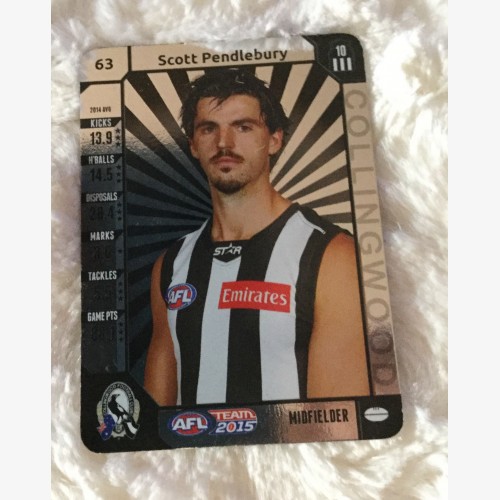 2015 AFL TEAMCOACH SILVER CARD COLLINGWOOD MAGPIES SCOTT PENDLEBURY | Gimko