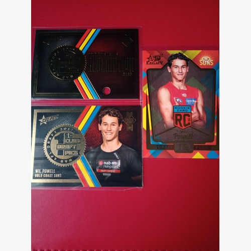 2017 AFL SELECT FUTURE FORCE DRAFT REDEMPTION GOLD COAST SUNS WILL POWELL PLUS ROOKIE CARD