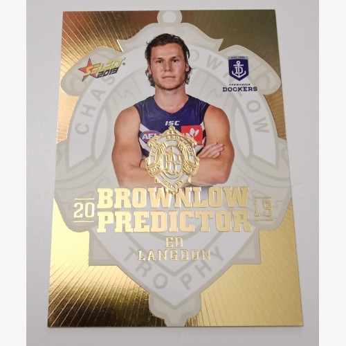 2019 AFL SELECT FOOTY STARS GOLD BROWNLOW PREDICTOR BPG44 ED LANGDON FREMANTLE DOCKERS #015