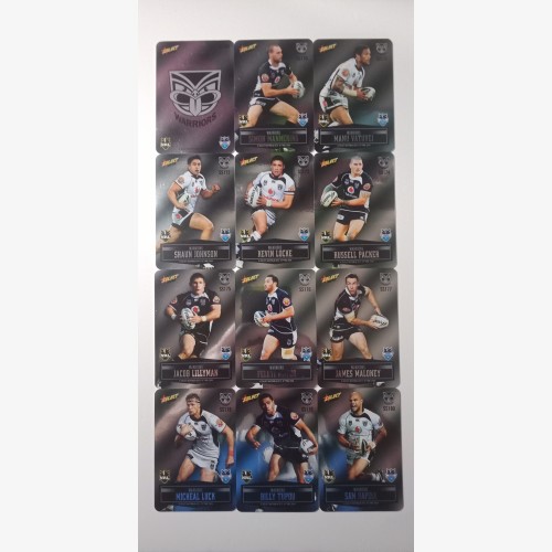 2012 NRL SELECT CHAMPIONS UNPEELED SILVER PARALLEL LASER STICKER TEAM SET PLUS GOLD CARDS - NEW ZEALAND WARRIORS