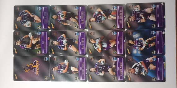 2012 NRL SELECT CHAMPIONS UNPEELED SILVER PARALLEL LASER STICKER TEAM SET PLUS GOLD CARDS - MELBOURNE STORM