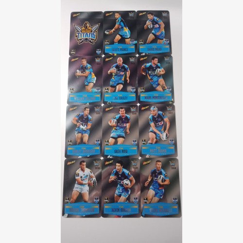 2012 NRL SELECT CHAMPIONS UNPEELED SILVER PARALLEL LASER STICKER TEAM SET PLUS GOLD CARDS - GOLD COAST TITANS