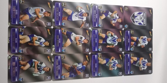 2012 NRL SELECT CHAMPIONS UNPEELED SILVER PARALLEL LASER STICKER TEAM SET PLUS GOLD CARDS - CANTERBURY BULLDOGS