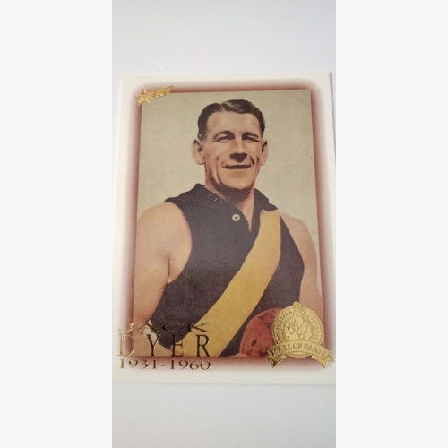 1996 SELECT AFL HALL OF FAME SERIES CARD - 46/110 JACK DYER RICHMOND TIGERS