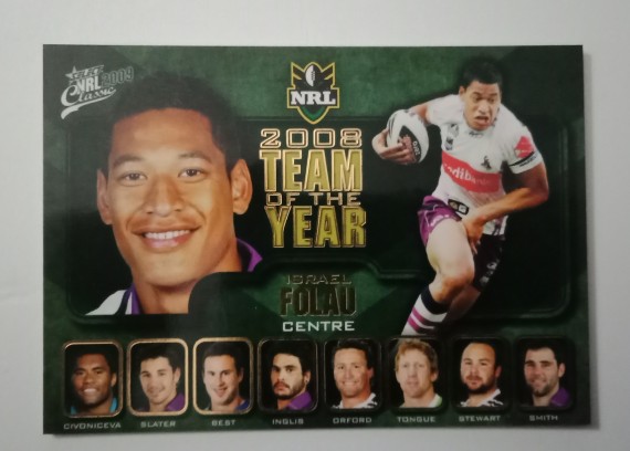 2009 NRL SELECT CLASSIC TEAM OF THE YEAR CARD #TY3 ISRAEL FOLAU MELBOURNE STORM