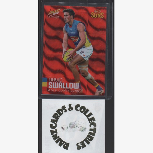 2020 AFL SELECT FOOTY STARS PRESTIGE RED PARALLEL #96 DAVID SWALLOW GOLD COAST SUNS  #056/170