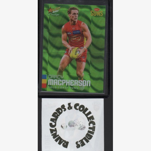 2020 AFL SELECT FOOTY STARS PRESTIGE GREEN PARALLEL #92 DARCY MACPHERSON GOLD COAST SUNS #044/60 *JUMPER NUMBER*