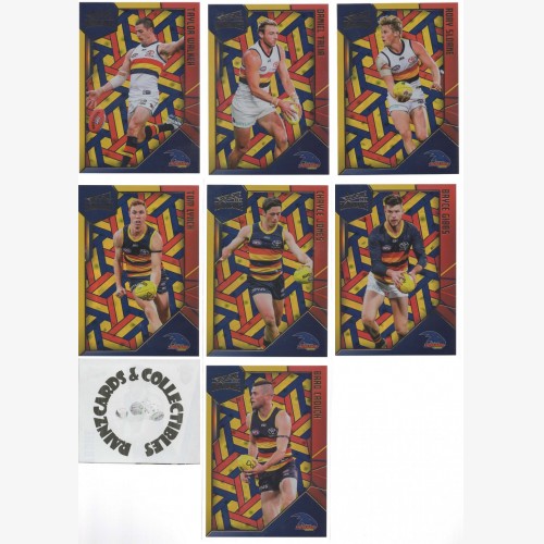2020 AFL SELECT DOMINANCE HOLOFOIL PARALLEL CHECKLIST 7 CARD LOT ADELAIDE CROWS