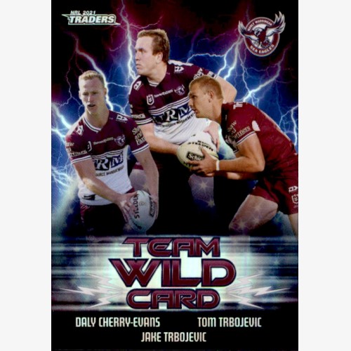 2021 NRL RUGBY LEAGUE TLA TRADERS TEAM WILD CARD #WCG6 DALY CHEERY-EVANS / JAKE & TOM TRBOJEVIC MANLY SEA EAGLES