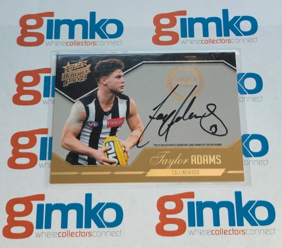 2015 AFL SELECT HONOURS CERTIFIED SIGNATURE SCS6 TAYLOR ADAMS - COLLINGWOOD MAGPIES  #295/400