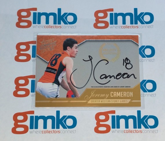 2015 AFL SELECT HONOURS CERTIFIED SIGNATURE SCS12 JEREMY CAMERON - GWS GIANTS / GEELONG CATS  #319/400