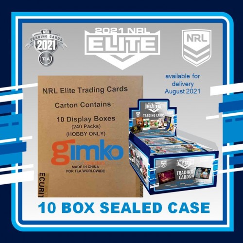 2021 NRL RUGBY LEAGUE TLA ELITE SEALED CASE - 10 SEALED BOXES & CASE CARD