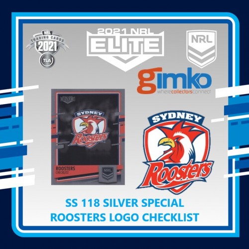 2021 NRL RUGBY LEAGUE TLA ELITE SILVER SPECIAL CARD SS 118 LOGO CHECKLIST - SYDNEY ROOSTERS