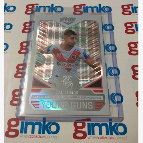 2021 NRL RUGBY LEAGUE TLA ELITE YOUNG GUNS PRIORITY YG26 ZAC LOMAX - ST GEORGE DRAGONS #34/34