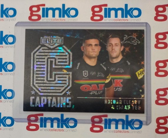 2021 NRL RUGBY LEAGUE TLA ELITE CAPTAINS PRIORITY C11 NATHAN CLEARY & ISAAH YEO - PENRITH PANTHERS #11/38