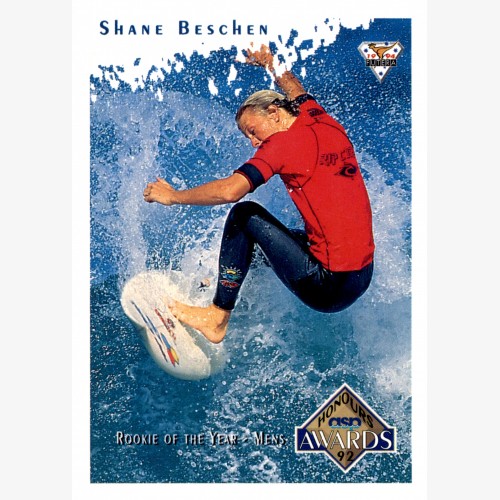 1994 FUTERA HOT SURF CARD ASP HONOURS AWARDS 92 SHANE BESCHEN
