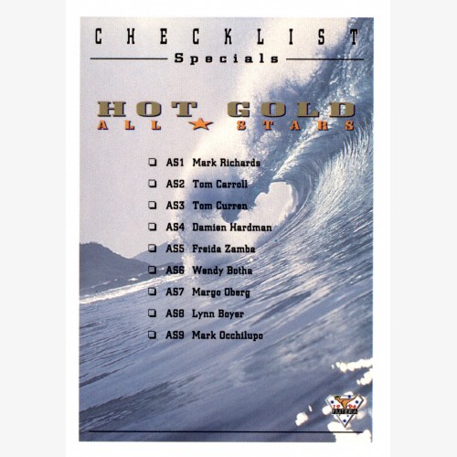 1994 FUTERA HOT SURF CARD 109 CHECKLIST SPECIALS