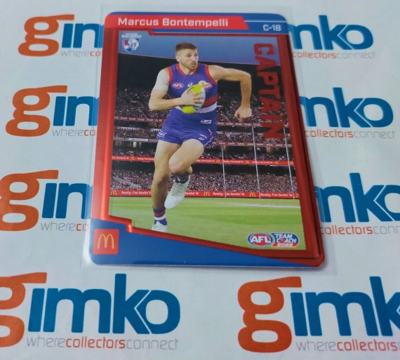 2022 AFL TEAMCOACH CAPTAIN CARD RED C-18 MARCUS BONTEMPELLI - WESTERN BULLDOGS