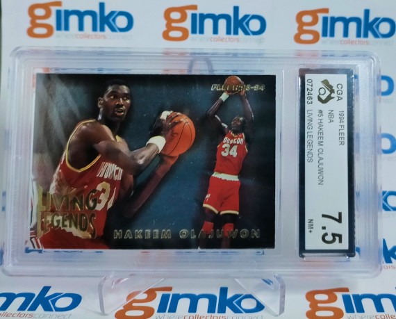 1993-94 NBA FLEER BASKETBALL LIVING LEGENDS #5 HAKEEM OLAJUWON  GRADED CGA 7.5