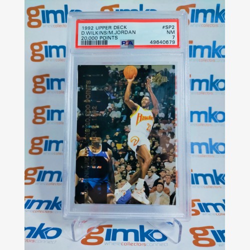1992-93 NBA UPPER DECK BASKETBALL 20.000 POINTS #SP2 DOMINIQUE WILKINS / MICHAEL JORDAN GRADED PSA 7
