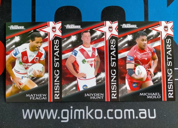 2023 TLA NRL Traders Titanium - Rising Stars  - 3 Card Team Set - St George Illawarra Dragons
