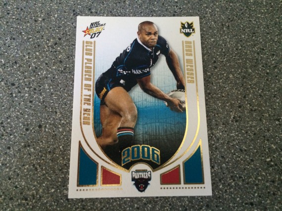 2007 NRL Invincibles Club Player of the Year Card CP10- Rhys Wesser - Panthers