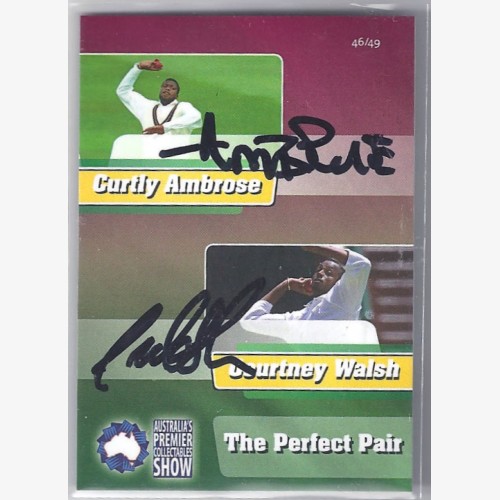 2012 Australia's Premier Collectables Show Courtney Walsh / Curtly Ambrose Perfect Pair Auto 46/49