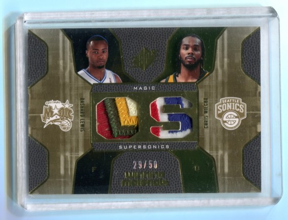 2007-08 SPx Winning Materials Combos Patches #LW Rashard Lewis / Chris Wilcox 29/50 4CLR / 3CLR SICK PATCHES!! - Orlando Magic / Seattle Supersonics