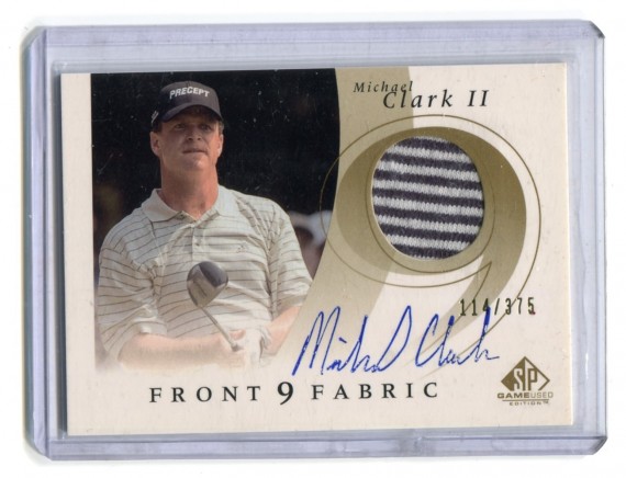 2002 SP Game Used Front 9 Fabric Autograph #CA Michael Clark T1 114/375