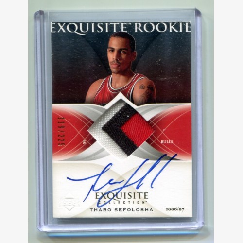 2006-07 Exquisite Collection #53 Thabo Sefolosha 119/225 3CLR JSY AU RC Rookie - Chicago Bulls