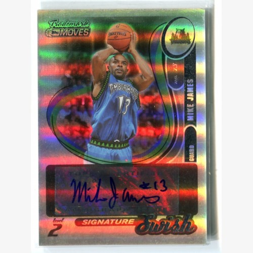 2006-07 Topps Trademark Moves Swish Autographs Rainbow #SSW6 Mike James 13/35 JERSEY NUMBERED!! - Minnesota Timberwolves