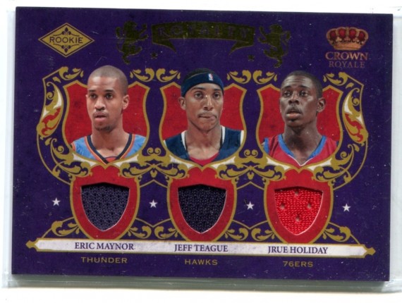 2009-10 Crown Royale Rookie Royalty Materials #6 Eric Maynor / Jeff Teague / Jrue Holiday #d/499