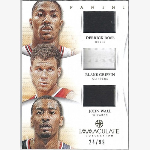 2012-13 immaculate collection trios Derrick Rose Blake Griffin John Wall