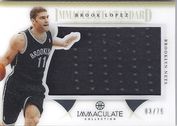 2012-13 Panini Immaculate Collection Brook Lopez the immaculate standard IS-BL ~ Brooklyn Nets