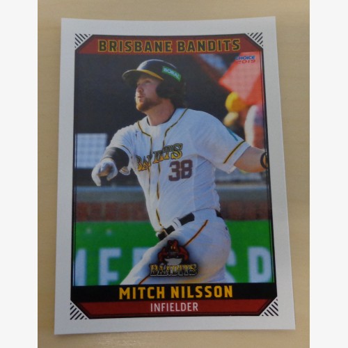 Mitch Nilsson #10 - 2018/19 Australian Baseball League (ABL) trading card - Brisbane Bandits