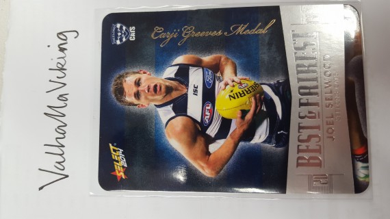 2014 AFL Select Champions Best & Fairest Nathan Joel Selwood Geelong Cats BF7