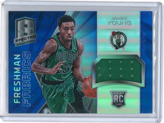 2014-15 PANINI SPECTRA - FRESHMAN FABRICS BLUE PARALLEL JERSEY #FRE-JY - JAMES YOUNG /49