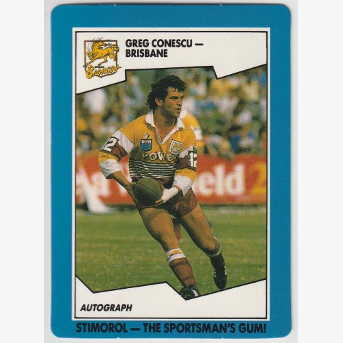 1989 NRL STIMOROL/SCANLENS #68 GREG CONESCU 🔥🌟💎🏉 EX+ Condition 👀 Rugby League💨