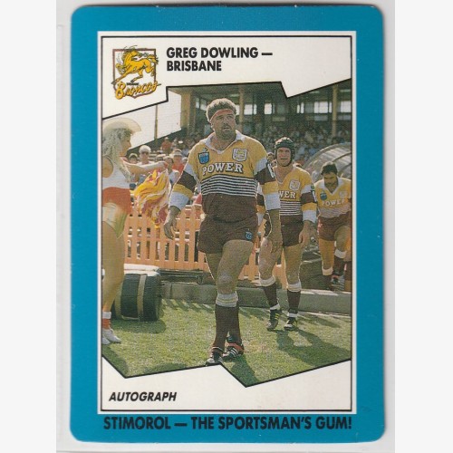 1989 NRL STIMOROL/SCANLENS #65 GREG DOWLING 🔥🌟💎🏉 EX+ Condition 👀 Rugby League💨
