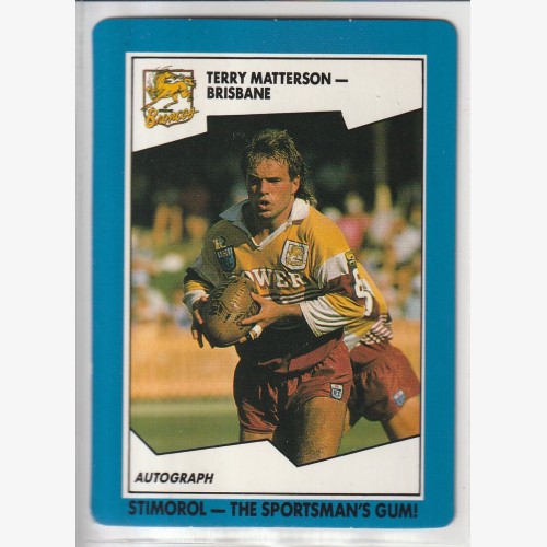 1989 NRL STIMOROL/SCANLENS #69 TERRY MATTERSON 🔥🌟💎🏉 EX+ Condition 👀 Rugby League💨