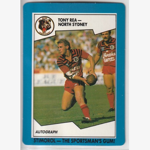 1989 NRL STIMOROL/SCANLENS #84 TONY REA 🔥🌟💎🏉 EX+ Condition 👀 Rugby League💨