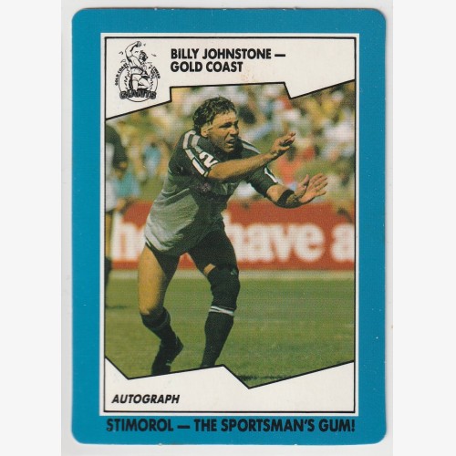 1989 NRL STIMOROL/SCANLENS #141 BILLY JOHNSTONE 🔥🌟💎🏉 EXCELLENT Condition 👀 Rugby League💨