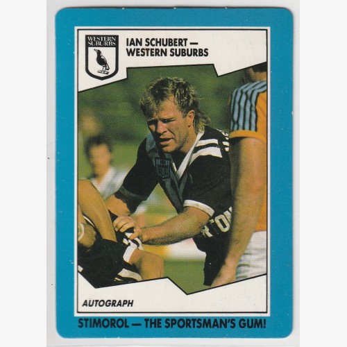 1989 NRL STIMOROL/SCANLENS #146 IAN SCHUBERT 🔥🌟💎🏉 EX+ Condition 👀 Rugby League💨