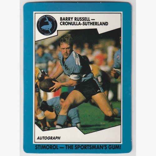 1989 NRL STIMOROL/SCANLENS #30 BARRY RUSSELL 🔥🌟💎🏉 EXCELLENT Condition 👀 Rugby League💨