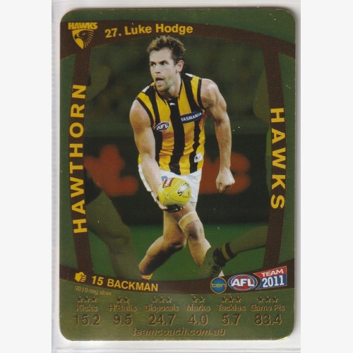 2011 TEAMCOACH GOLD  27. LUKE HODGE 🏉  NM/MT Condition 🏉💨
