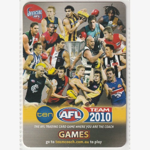 2010 TEAMCOACH AFL - PROMOTIONAL CARD 🔥 MINT 🔥
