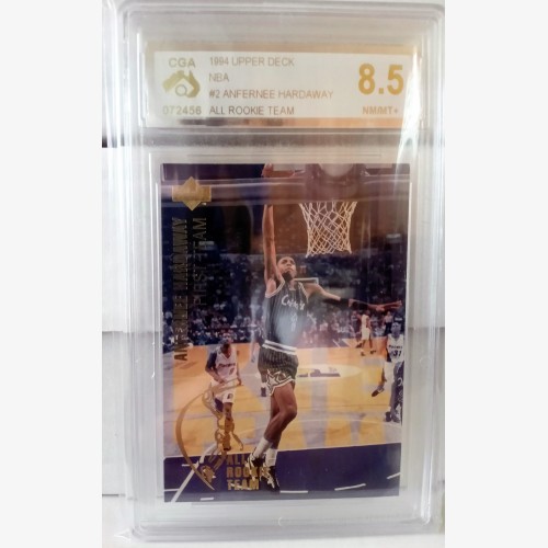 1994-95 UPPER DECK NBA - 2 ANFERNEE HARDAWAY  CGA 8.5 NM/MT+ 🔥🏀 ALL ROOKIE TEAM 🏀🔥